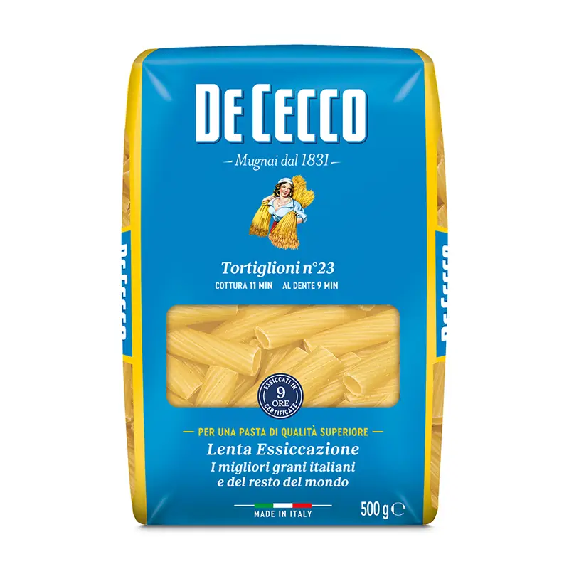 Tortiglioni 24 x 500 g från De Cecco | #020410 | Pasta & Nudlar