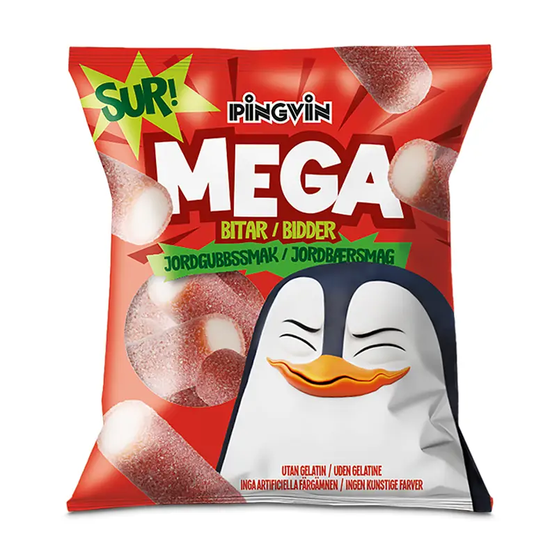 Megabitar Sur Jordgubb 30 x 115 g från Toms | #651400 | Godis