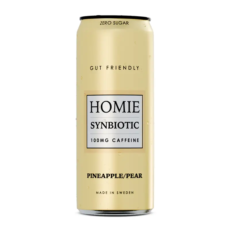 Wake Up Synbiotic Pineapple & Pear  24 x 33 cl från Homie life in balance | #660 | Energidrycker