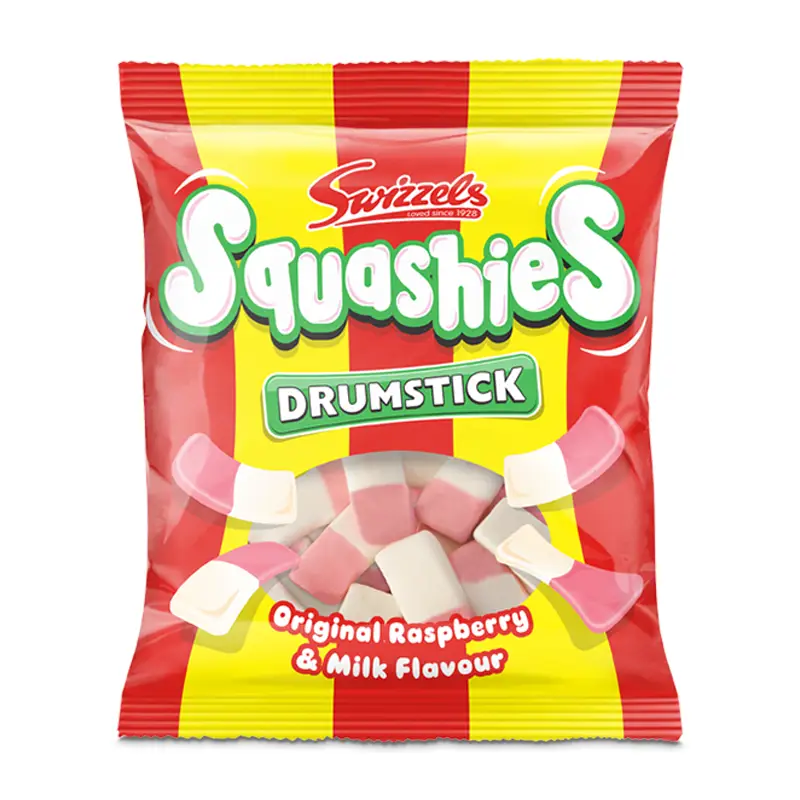 Squashies Original Raspberry & Milk 12 x 140 g från Swissels | #229939 | Godis