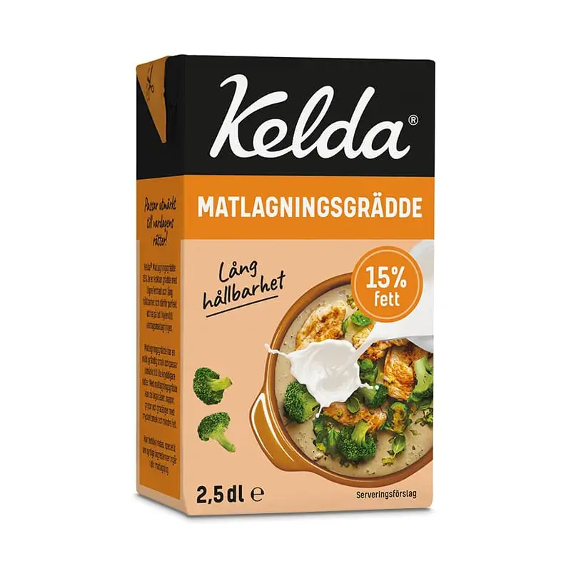 Matlagningsgrädde 15% 18 x 2.5 dl från Kelda | #6673 | Grädde