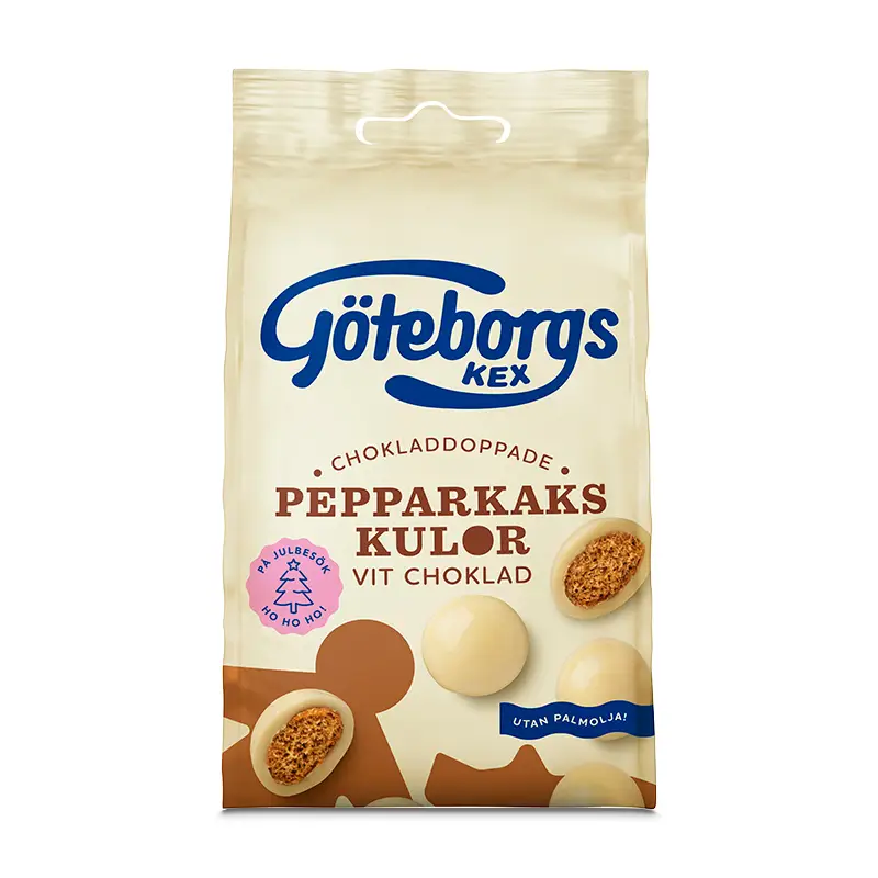 Pepparkakskulor Vit Choklad 16 x 120 g från Göteborgs Kex | #5460100571 | Choklad