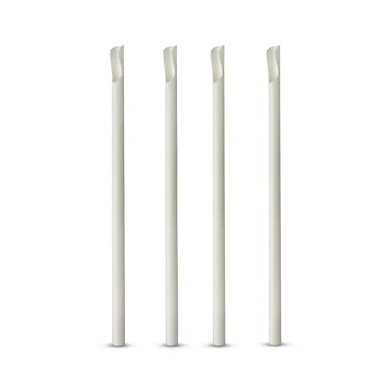 Sugrör med Sked av Papper Ø8mmx20cm 8 x 100 st från Papstar | #87992 | Engångsartiklar