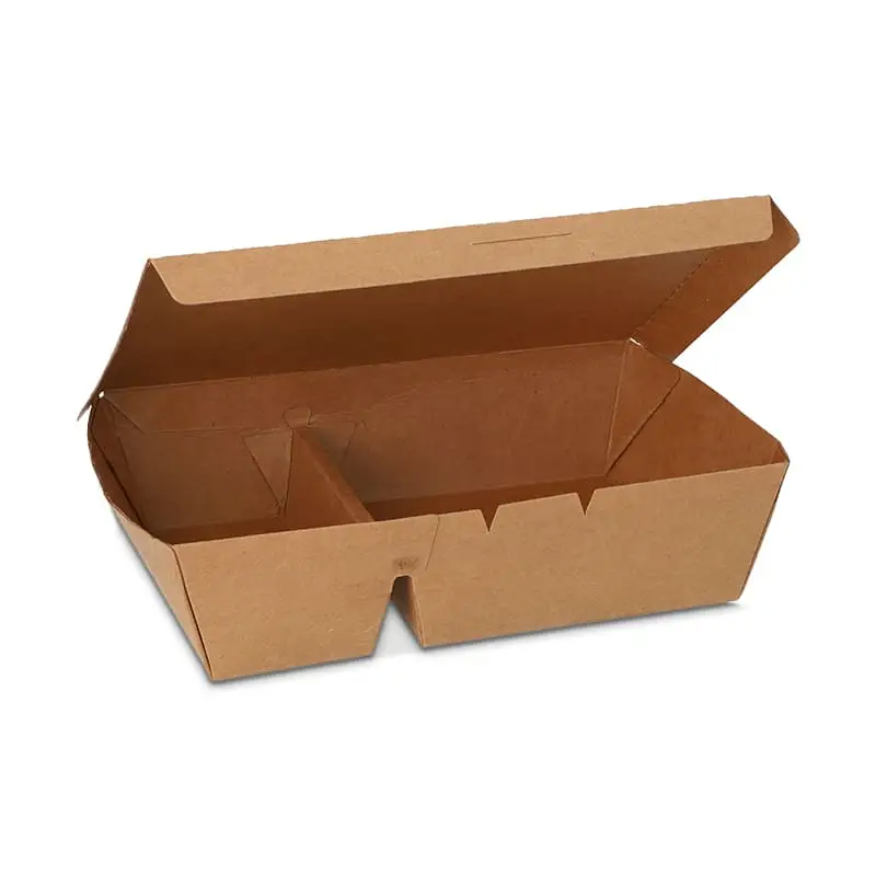 Matlåda 450ml 2-delad 4 x 25 st från Papstar | #37038 | Matboxar & Lock