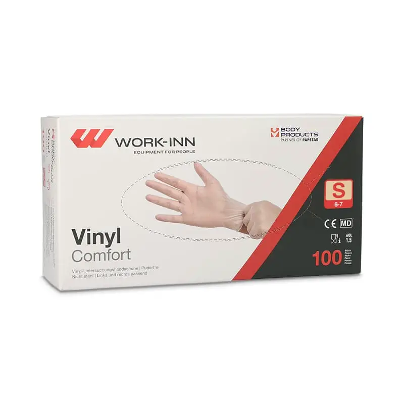 Vinylhandskar S Opudrade Transparenta 100 st från Papstar | #98404 | Handskar