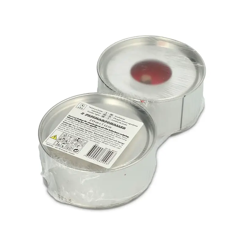Marschaller Ø10,3cmx4,5cm Silver med Lock 18 x 2 st från Papstar | #49137 | Ljus