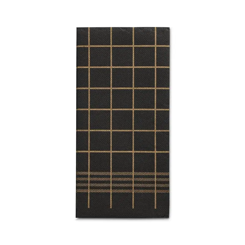 Servetter Svart/Guld 39x40cm 16 x 30 st från Papstar | #89767 | Servetter
