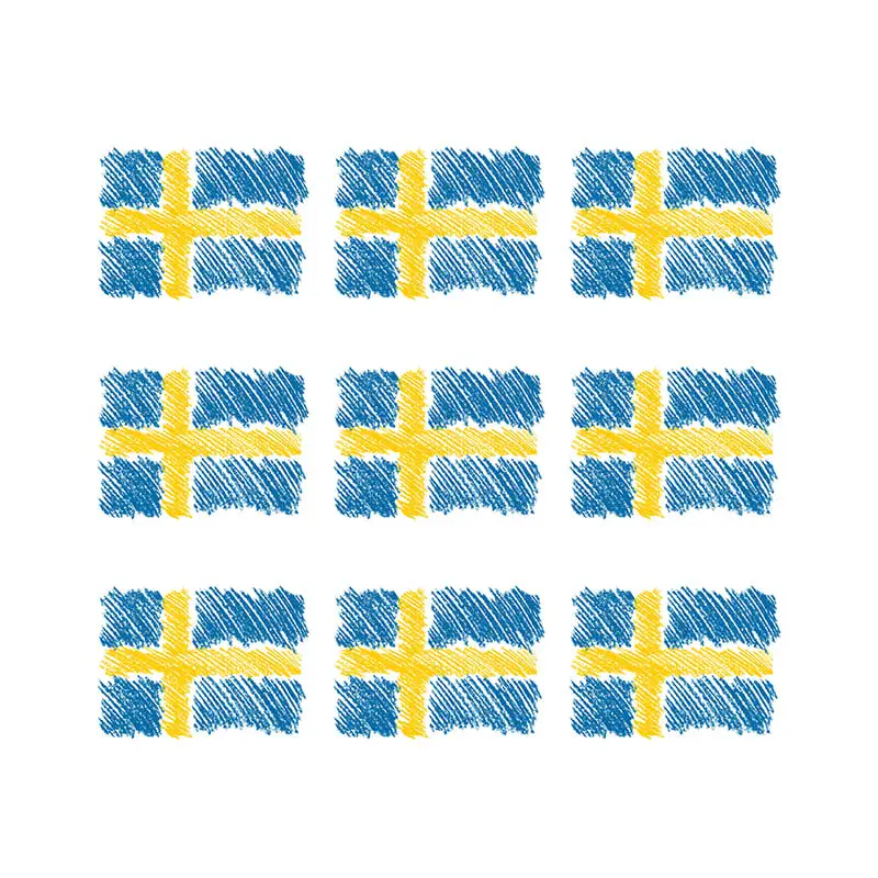 Servetter Sverigeflagga 33x33cm 10 x 20 st från Papstar | #87037 | Servetter