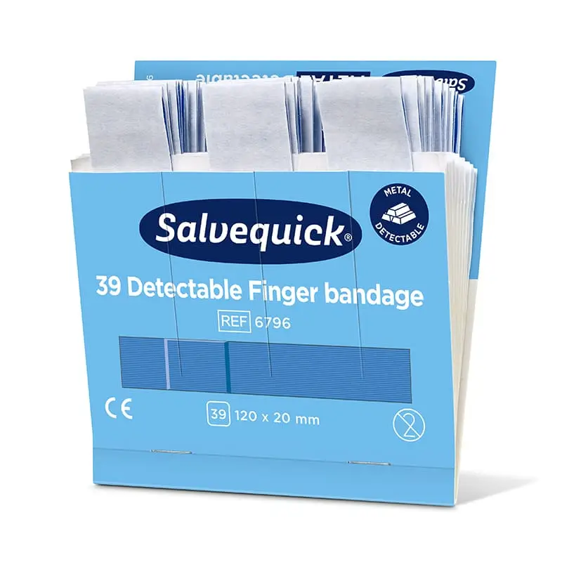Detectable Extra Långa Fingerplåster 6 x 39 st från Salvequick | #6796 | Första Hjälpen