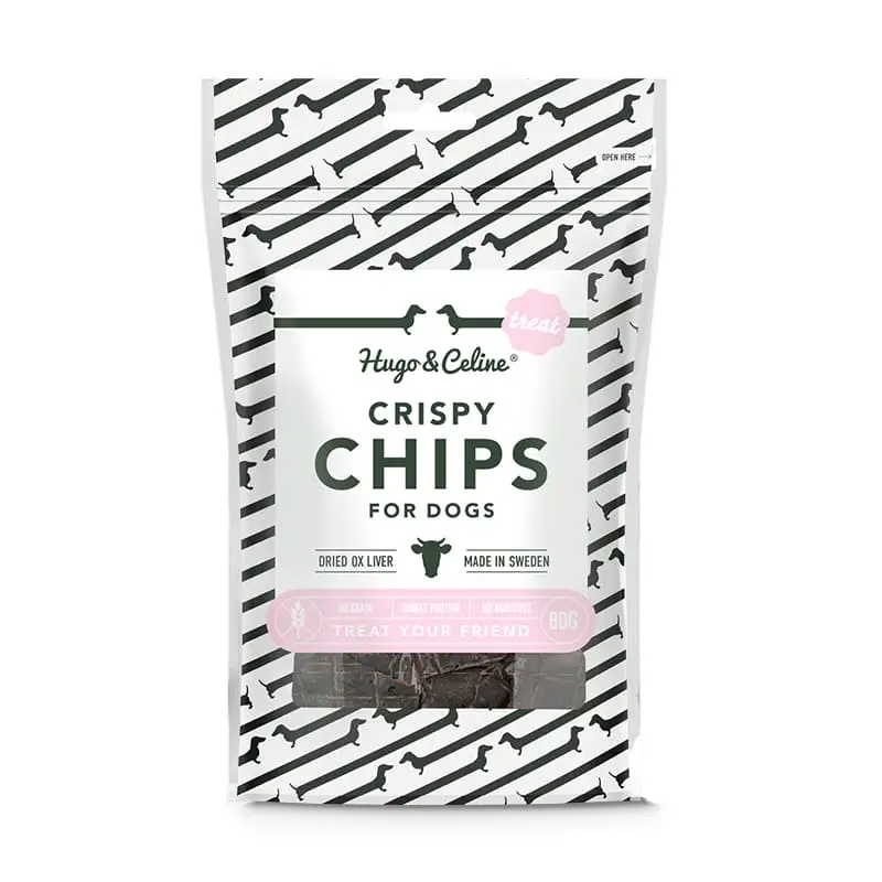 Crispy Chips  12 x 80 g från Hugo & Celine | #HCSNCHSVF | Hundgodis