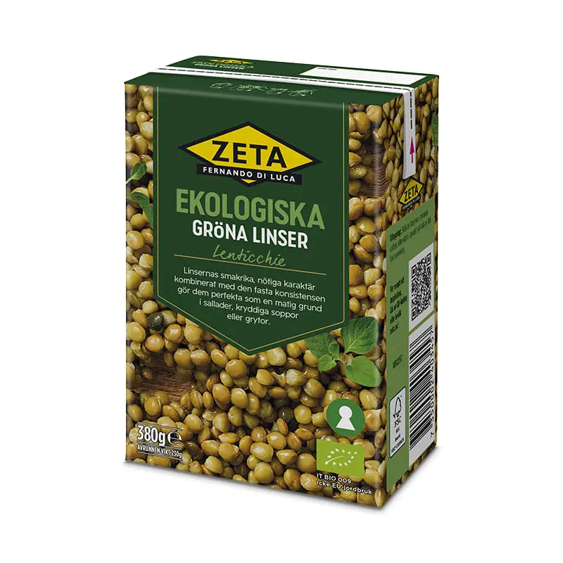 Gröna Linser 16 x 380 g från Zeta | #5337 | Ärtor & Linser