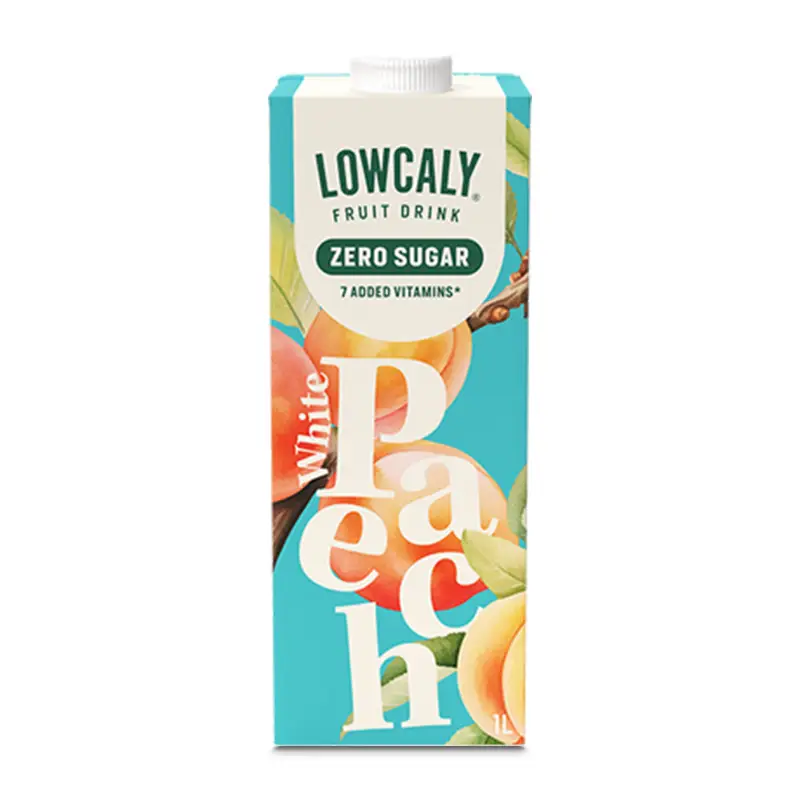 Fruktdryck White Peach 10 x 1 l från LOWCALY | #6945 | Fruktdryck