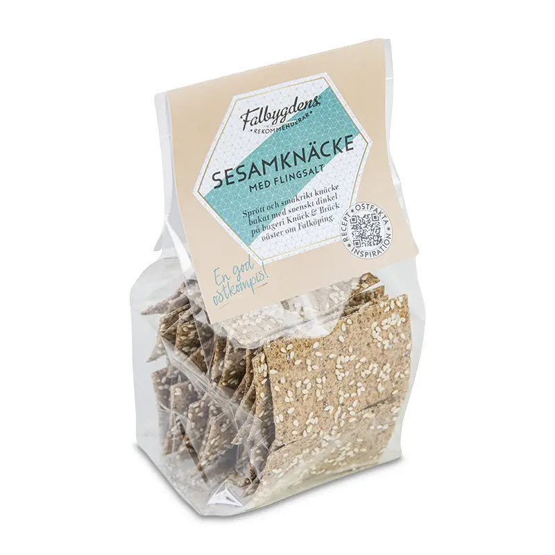 Sesamknäcke Flingsalt 12 x 150 g från Falbygdens | #69953 | Salta Kex