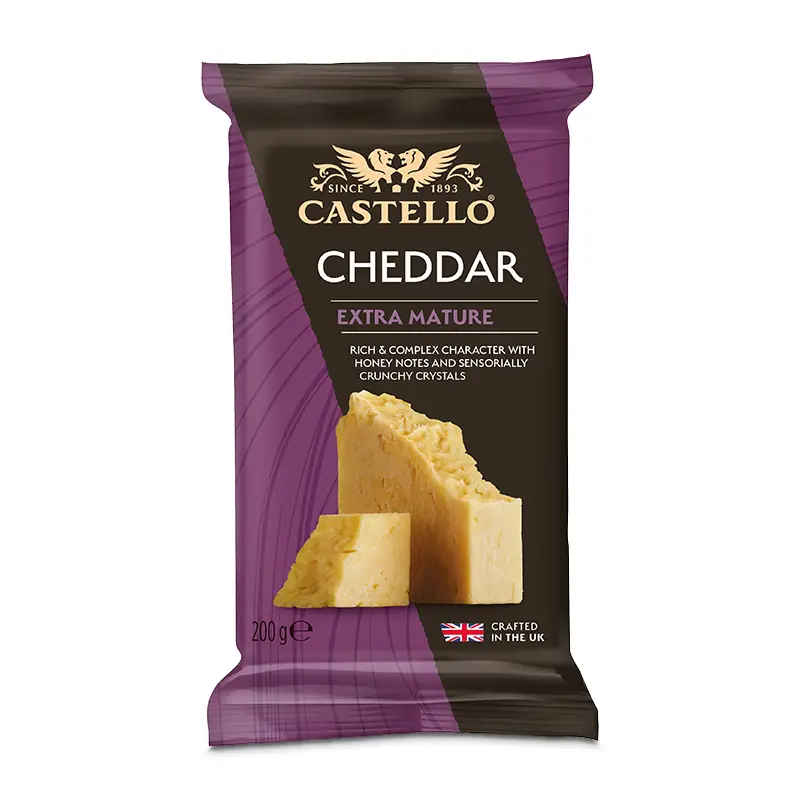 Extra Mature Cheddar 35% Hårdost 10 x 200 g från Castello | #69981 | Ost