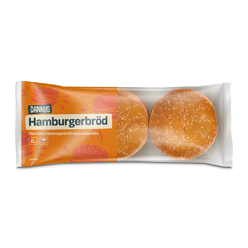 Hamburgerbröd 6-pack 50g 8 x 6 st från Dannys | #4021 | Hamburgerbröd