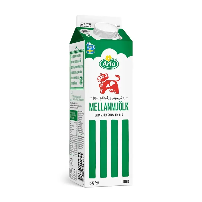 Mellanmjölk 1,5% 6 x 1 l från Arla | #7074 | Mjölk