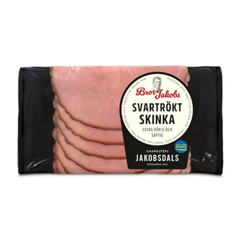 Svartrökt Skinka, Bror Jakob 12 x 100 g från Jakobsdals | #7130 | Skinka