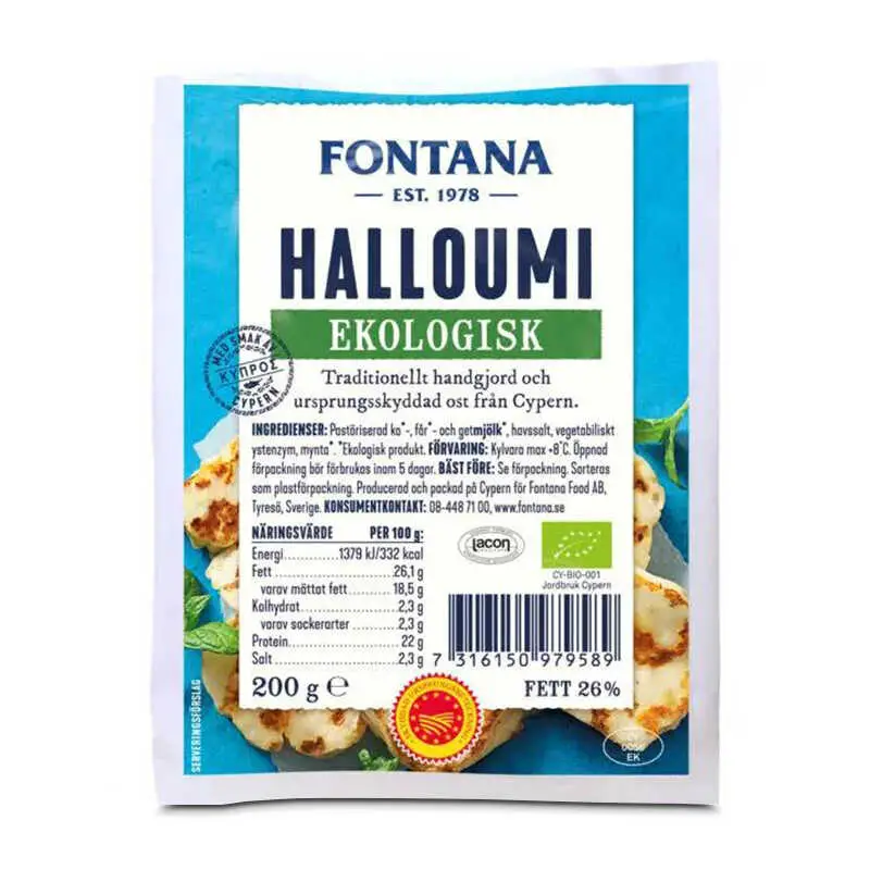 Halloumi 8 x 200 g från Fontana | #97958 | Ost