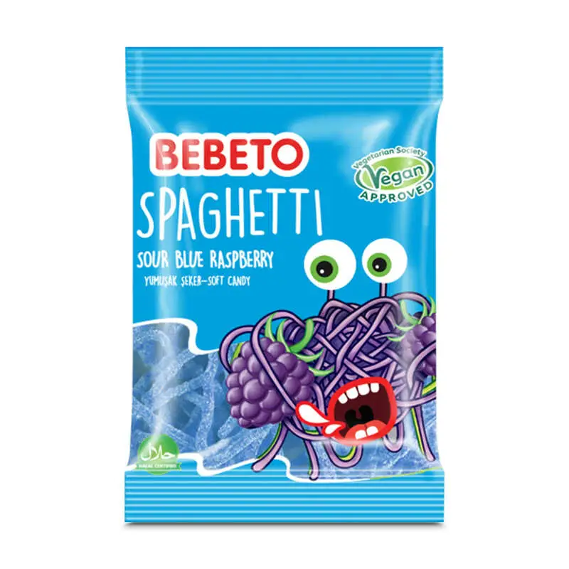Spaghetti Sour Blue Raspberry 12 x 70 g från Bebeto | #16016155 | Godis