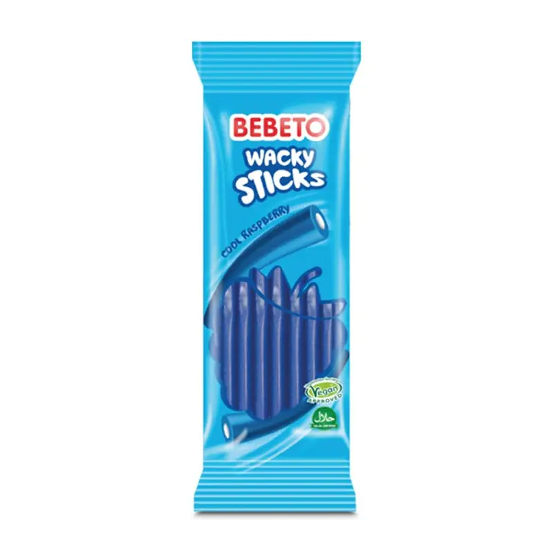Wacky Sticks Cool Raspberry 24 x 180 g från Bebeto | #16014485 | Godis