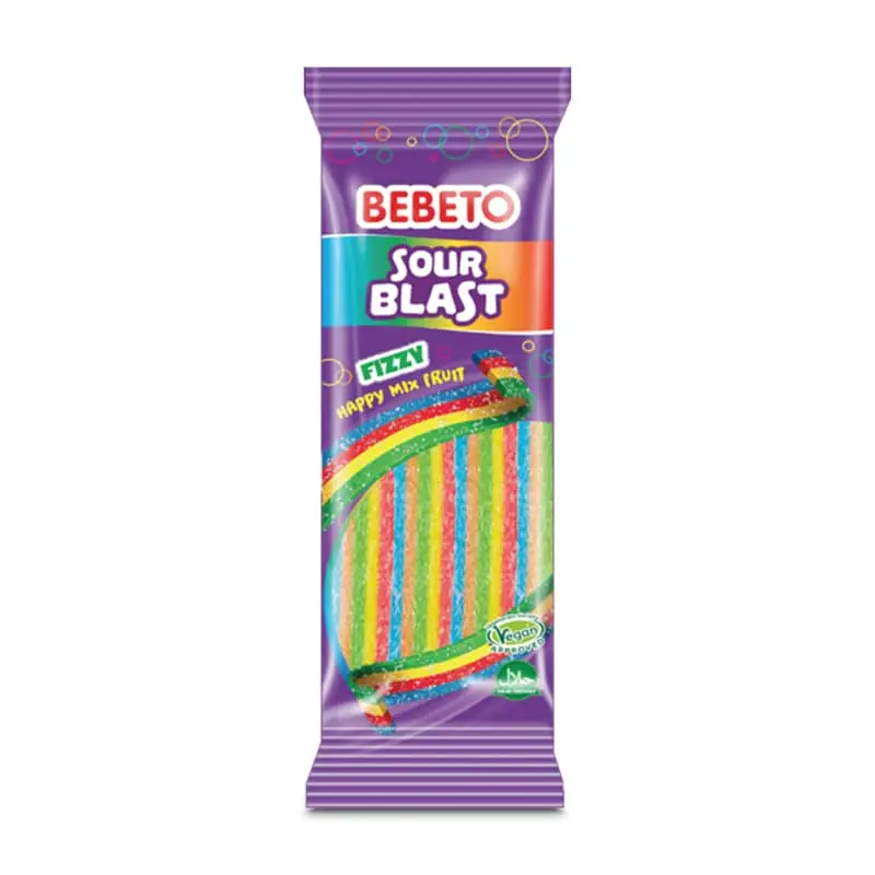 Sour Blast Fizzy Happy Mix Fruit 24 x 180 g från Bebeto | #16014533 | Godis