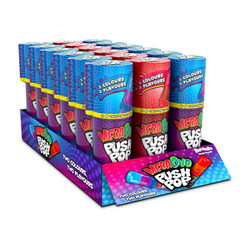 Mega Duo Push Pop 18 x 30 g från Bazooka | #9124 | Godis