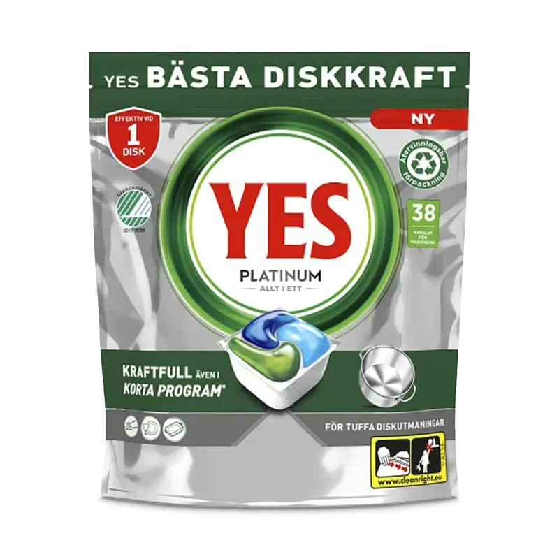 Disktabletter Platinum 38-pack 5 x 38 st från YES | #7310 | Maskindiskmedel