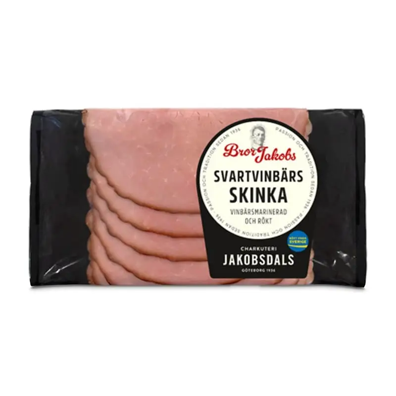 Svartvinbärsskinka Bror Jakob 12 x 100 g från Jakobsdals | #7190 | Skinka