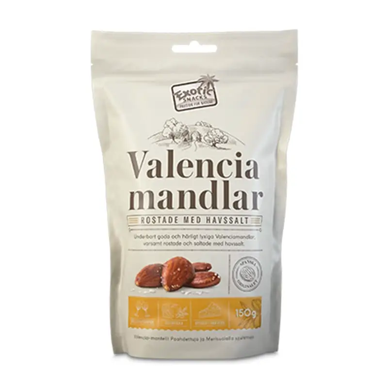 Valenciamandlar Rostade & Saltade 11 x 150 g från Exotic Snacks | #749 | Nötter