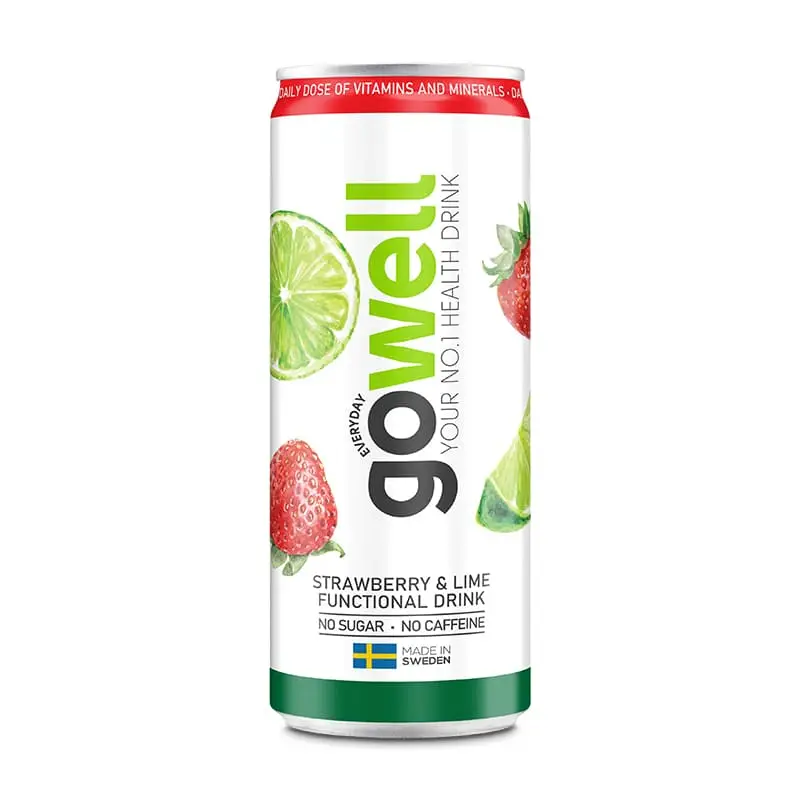 Jordgubb Lime 24 x 33 cl från Gowell | #120 | Funktionsdryck