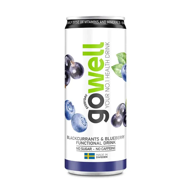 Svarta Vinbär Blåbär 24 x 33 cl från Gowell | #140 | Funktionsdryck