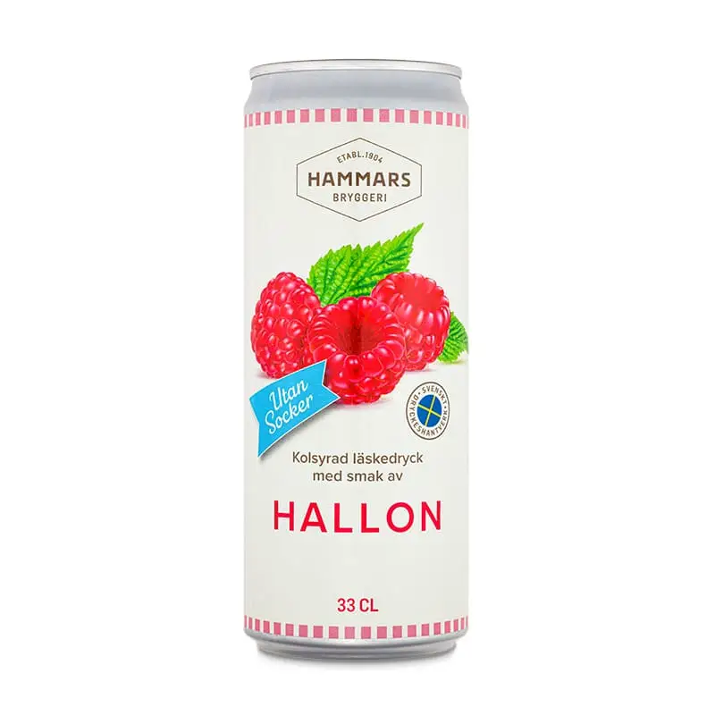 Hallon Sockerfri 24 x 33 cl från Hammars Bryggeri | #103961 | Läsk & Soda