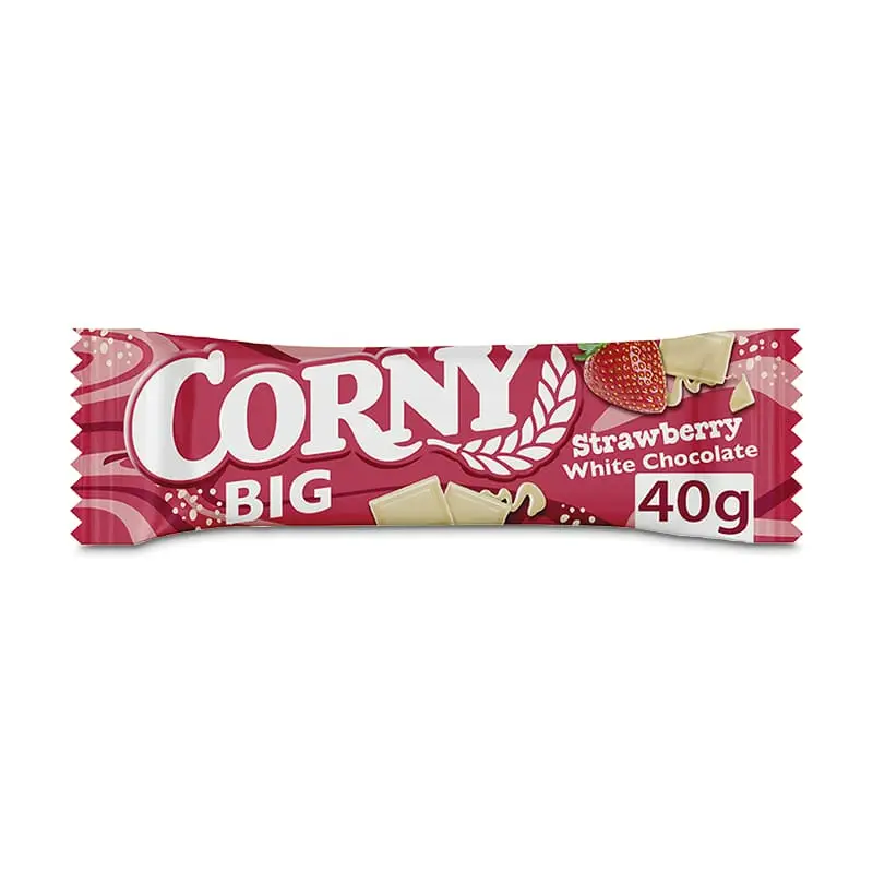 BIG Strawberry White Chocolate 24 x 40 g från Corny BIG | #6127 | Bars