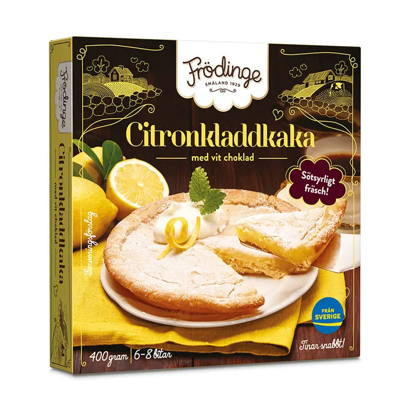 Citronkladdkaka 8 x 400 g från Frödinge | #20367 | Tårtor & Dessertpaj