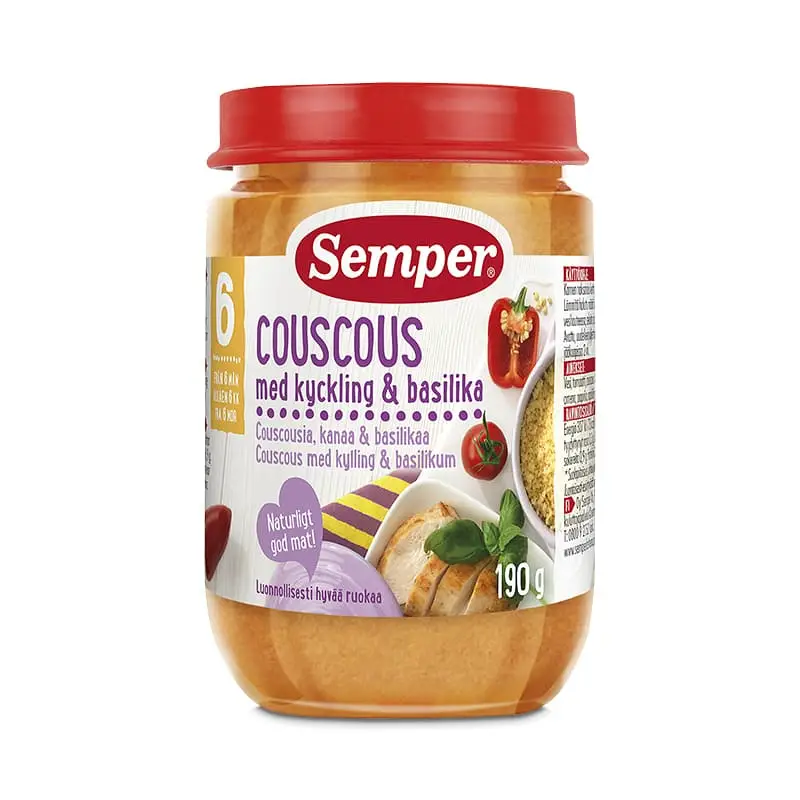 Couscous Kyckling 6 mån 12 x 190 g från Semper | #9550 | Barnmat