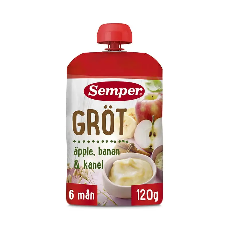 Gröt Äpple & Kanel 6 mån 12 x 130 g från Semper | #6978 | Barnmat