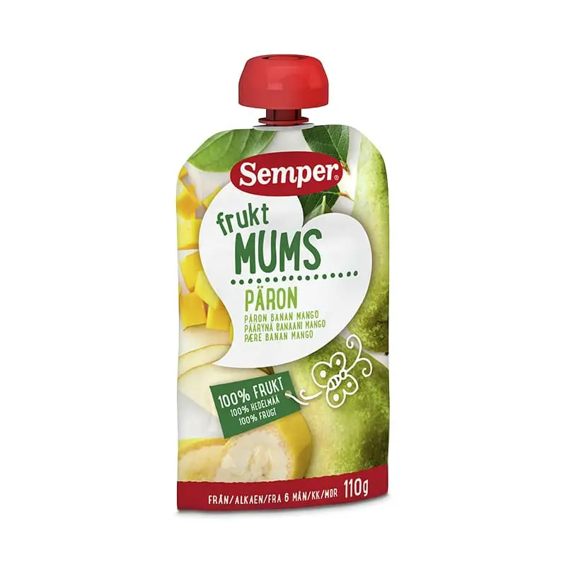 Fruktmums Päron 6 mån 12 x 110 g från Semper | #7031 | Barnmat