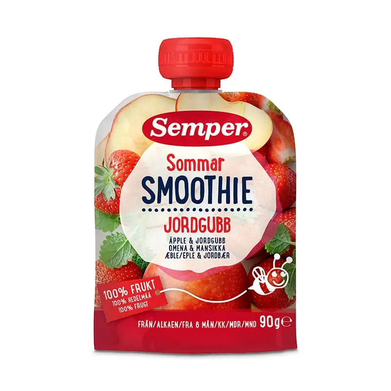 Smoothie Sommar 6 mån 12 x 90 g från Semper | #7017 | Barnmat