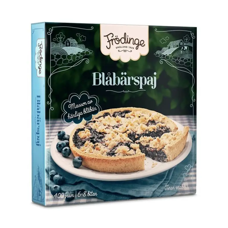Blåbärspaj 8 x 400 g från Frödinge | #20119 | Tårtor & Dessertpaj