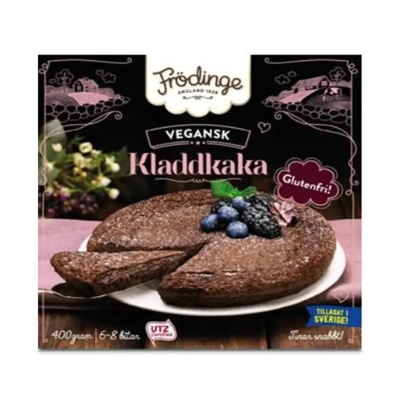 Kladdkaka Vegansk 8 x 380 g från Frödinge | #20365 | Tårtor & Dessertpaj