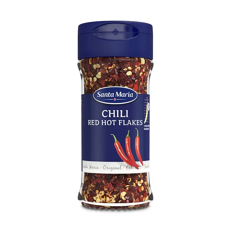 Chilipeppar Red Hot Flakes 6 x 28 g från Santa Maria | #101556 | Kryddor