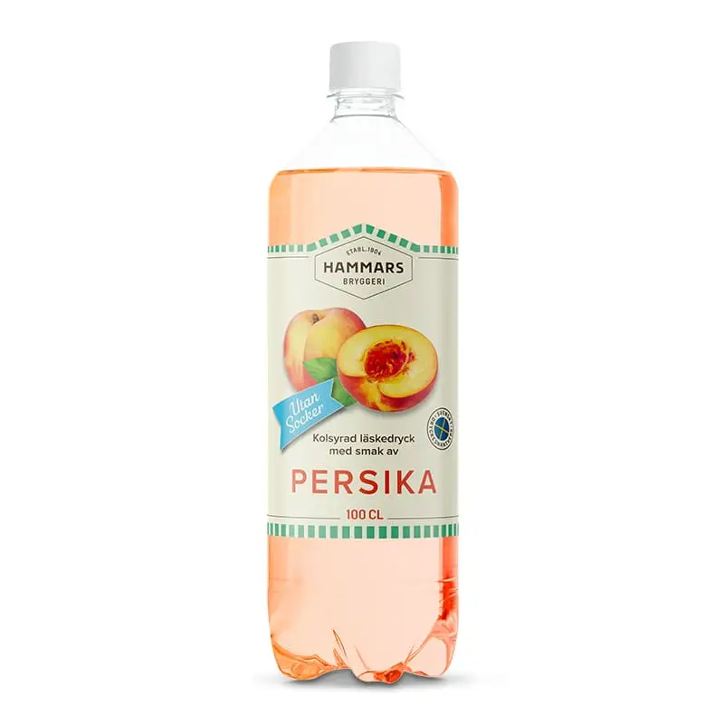 Persika Utan Socker 8 x 1 l från Hammars Bryggeri | #103958 | Läsk & Soda