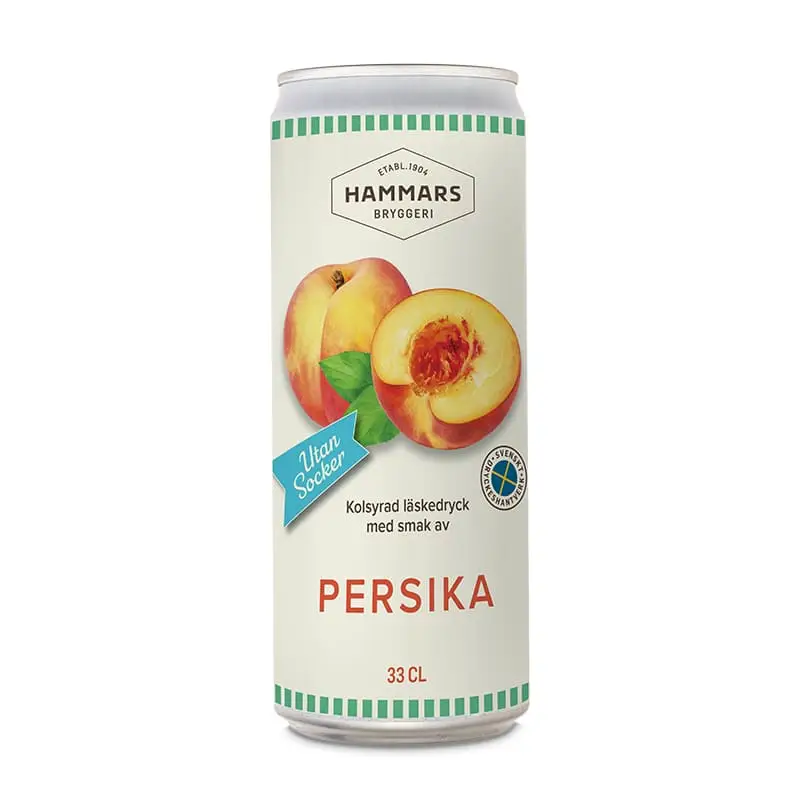 Persika Utan Socker 24 x 33 cl från Hammars Bryggeri | #103946 | Läsk & Soda