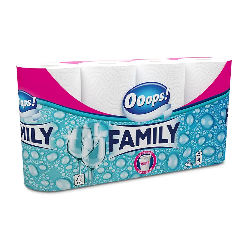 Hushållspapper 4-pack 8 x 4 st från Ooops | #73002 | Torkpapper