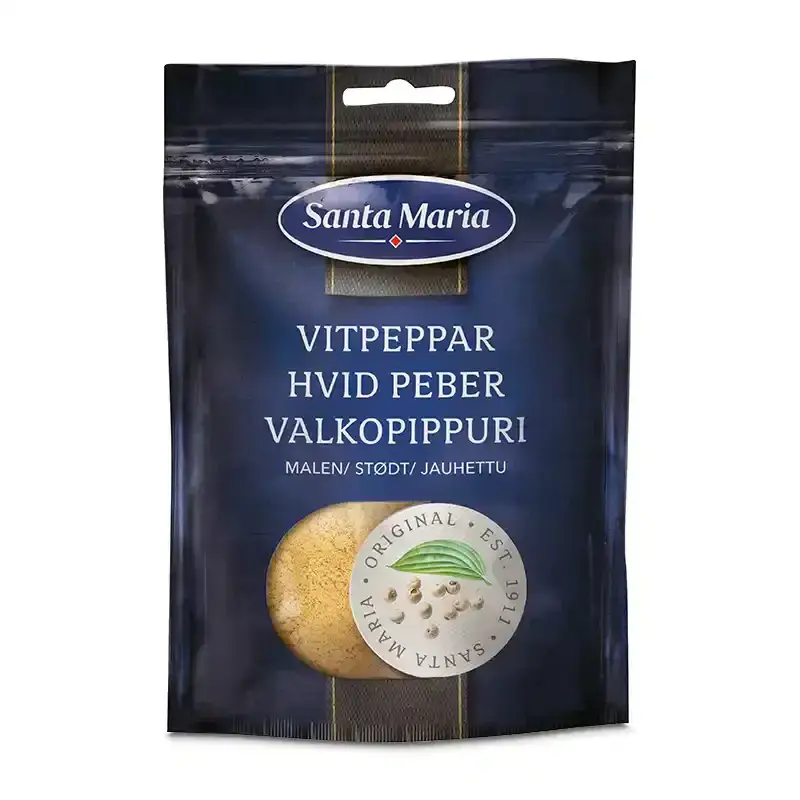 Vitpeppar Malen 10 x 70 g från Santa Maria | #102674 | Kryddor