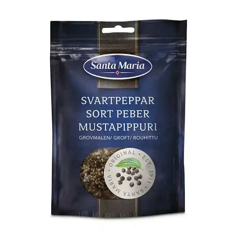 Svartpeppar Grovmalen 10 x 65 g från Santa Maria | #100502 | Kryddor