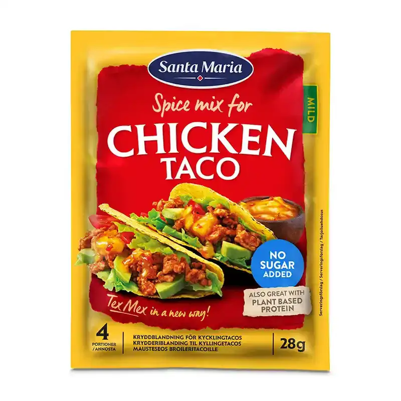 Chicken Taco Spice Mix 20 x 28 g från Santa Maria | #101320 | Kryddor