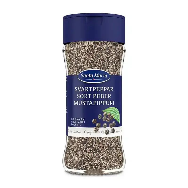 Svartpeppar Grovmalen 6 x 59 g från Santa Maria | #101405 | Kryddor