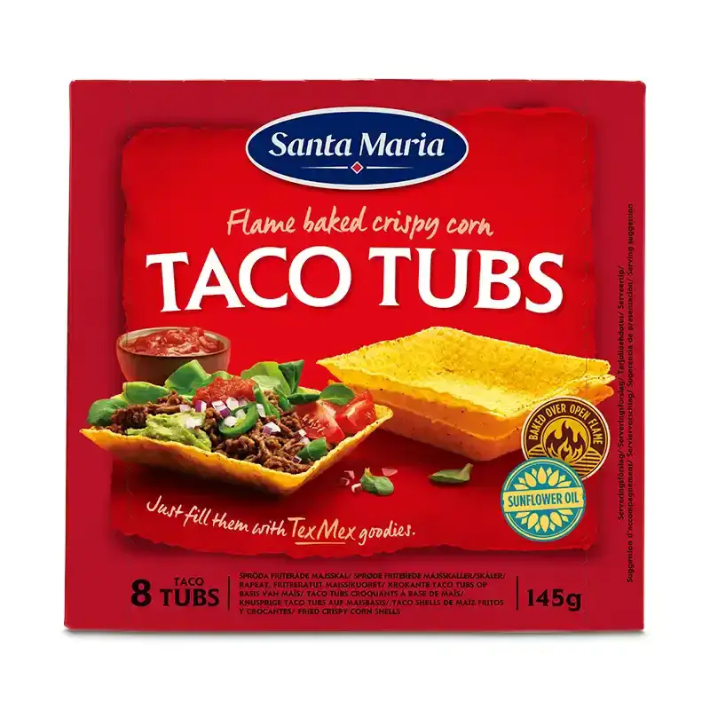 Taco Tubs 8-pack 12 x 145 g från Santa Maria | #200826 | Tortilla & Taco
