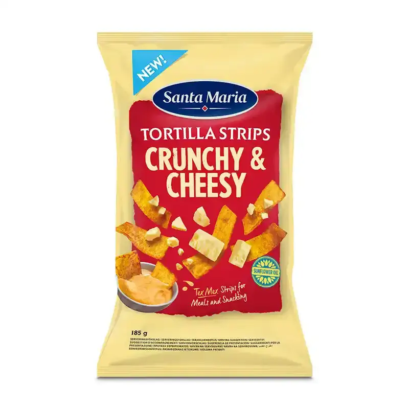 Crunchy Cheesy Tortilla Strips 15 x 185 g från Santa Maria | #200873 | Chips